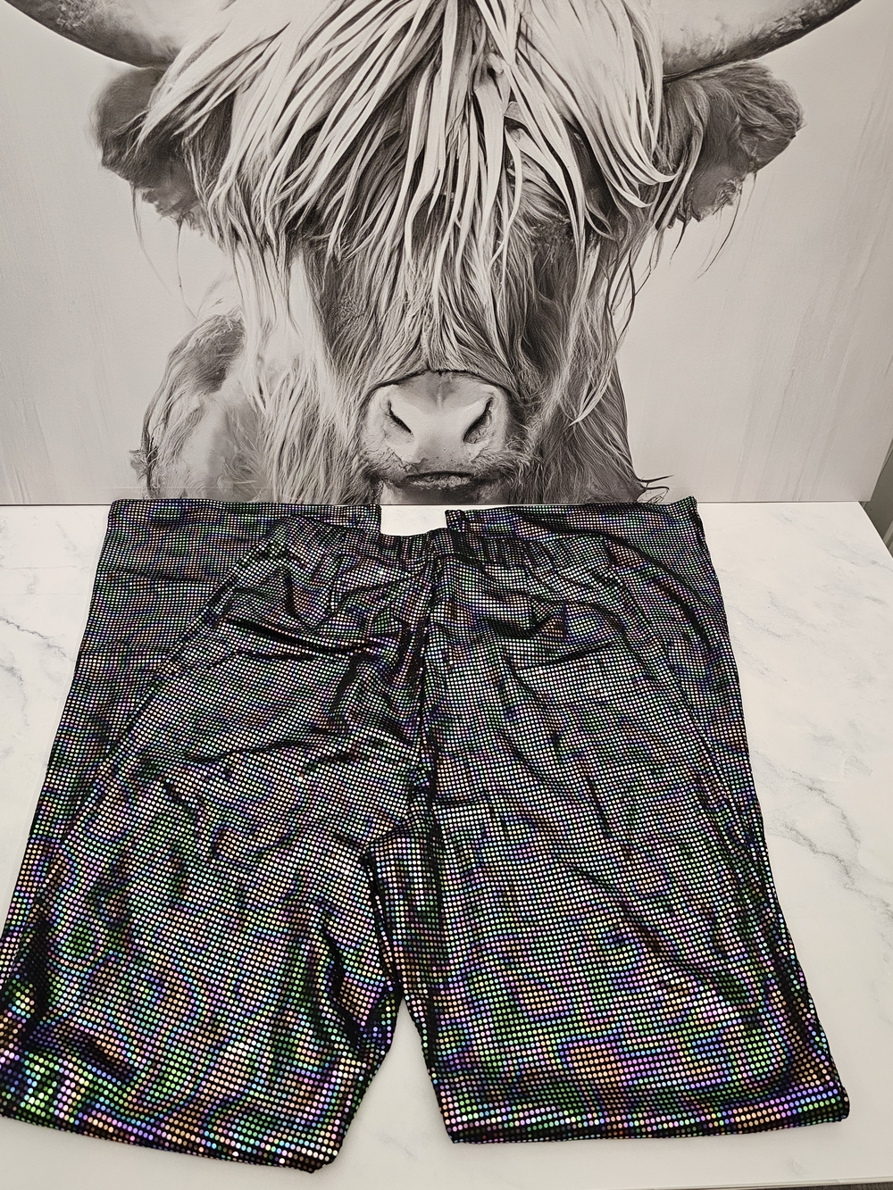 VENUS Rainbow Holographic Wide Leg Pants XS